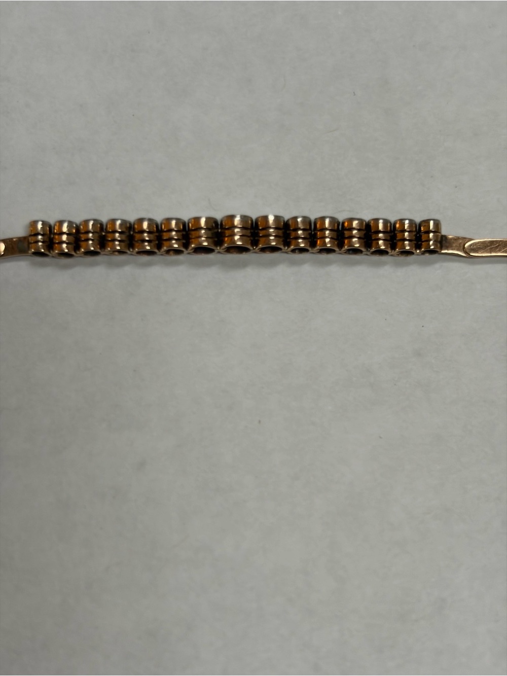 Diamond and gold antique station bracelet - Picture 9 of 16